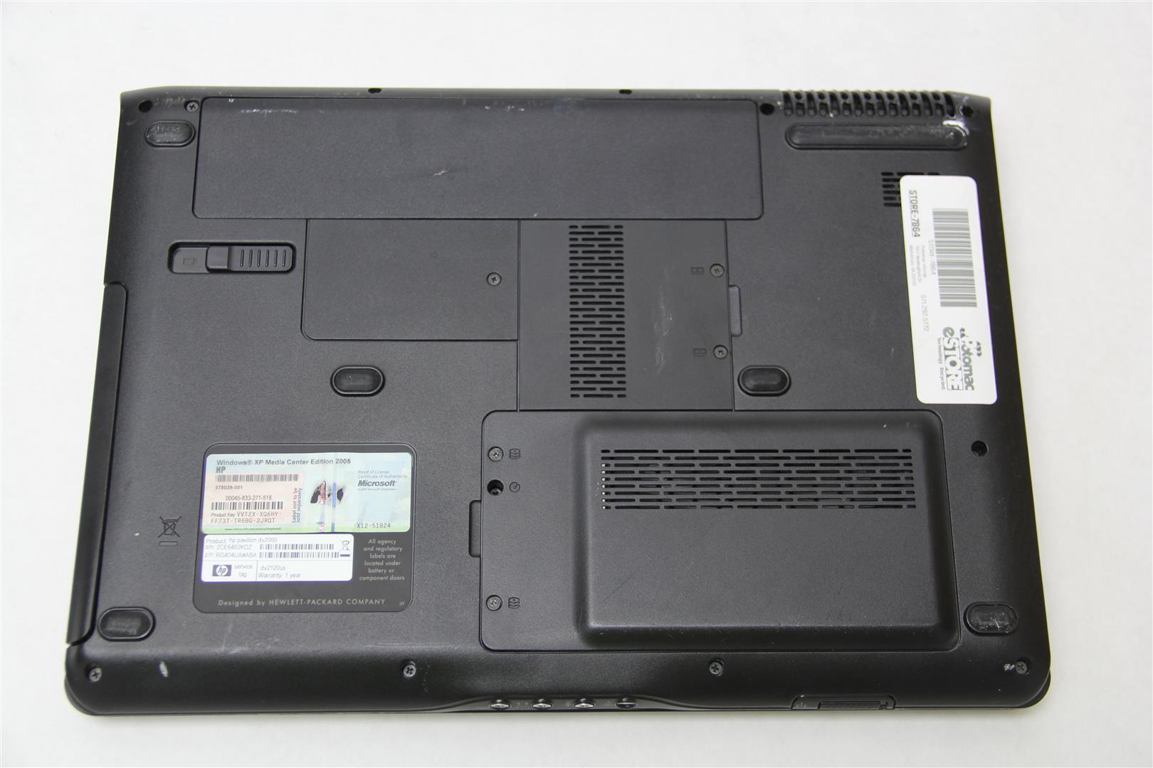 HP Pavilion dv2000 Laptop AMD Turion 64 X2 1GB RAM Fully Tested No HDD