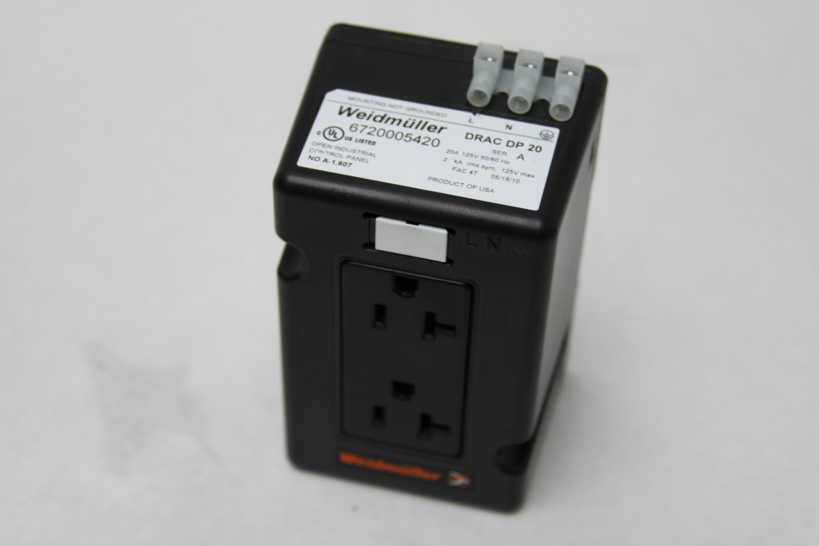 Weidmuller DRAC DP 20A DIN Rail Receptacle Socket 125Vmax 50/60Hz